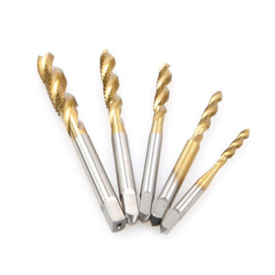 

5PCS HSS Titanium Screw Thread Metric Spiral Plug Tap Drill Bit Hand Tool M3-M8