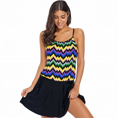 

Swimsuit Womens rainbow wavy striped sling jumpsuit