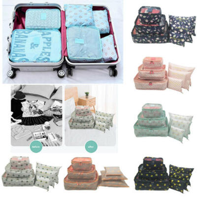 

6Pcs Portable Travel Storage Bag Clothes Packing Cube Luggage Organizer Set