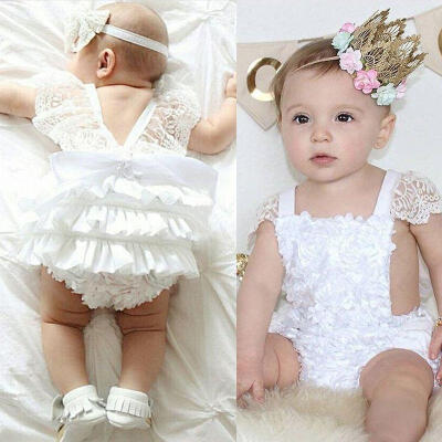 

Summer Baby Girl Lace Floral Bodysuit Romper Sunsuit Outfits One-pieces Clothing