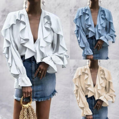 

Fashion Women&39s Ladies Summer Long Sleeve Shirt Loose Casual Blouse Tops T-Shirt