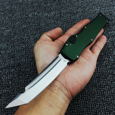 

Hot Switchblade Spring Assisted Open Flick Knife OTF Automatic knife Aviation Aluminum handle Knives camping Tactical gear hand t