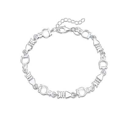 

Hot Popular Fashion The New Korean Fashion Creative Beautiful Silver Cat Fish Bracelet Original Design