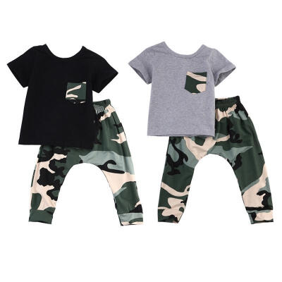 

Baby Boy Toddler Camouflage Outfits T-shirt TopsCamo Pants 2PCS Clothes Tracksuit