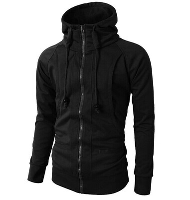 

SUNSIOM New Plain Mens Hoodie American Fleece Zip Up Jacket Sweatshirt Hooded Top -XXXL