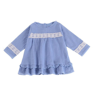 

Autumn Baby Girl Dressborn Vintage Long Sleeve Toddler Casual Dresses Birthday Baby Clothes