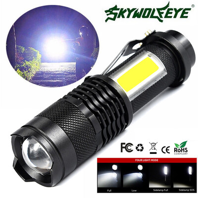 

Saidsome 5000LM Zoomable COB Q5 LED 4Mode 14500AA Tactical Military Emergent Flashlight flashlight lamp