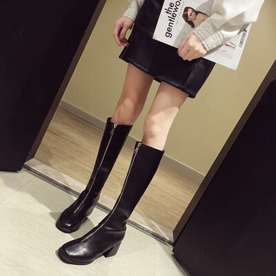 

Fashion boots female autumn Korean version of wild boots thick&thin boots British style handsome riding boots