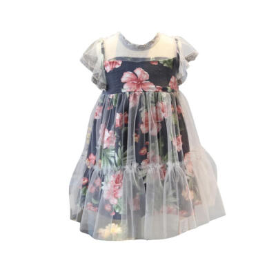 

Kozart Hot Summer Casual Baby Girls Mesh Design Flower Print Dress Kids Toddler Sleeveless Pageant Sundress