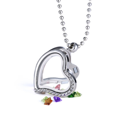 

Family Mom Dad Gift Round Heart Photo Frames Openable Locket Necklaces Heart Pendant Necklace Jewelry For Women Girlfriend Gift