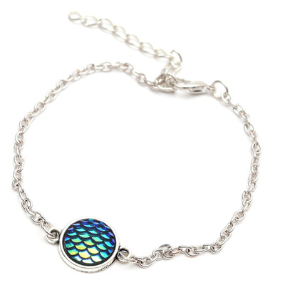 

Accessory Silver Antique 17cm DoreenBeads Resin AB Fish Mermaid Scale Silver Scale Dragon Bracelets