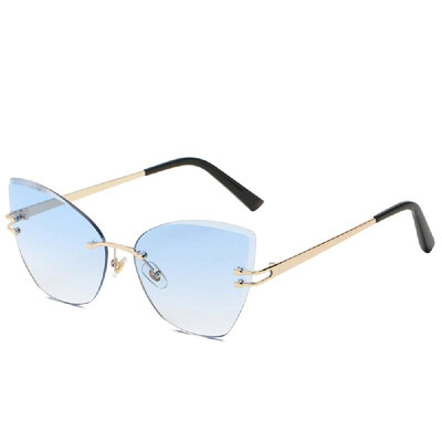 

Fashion Women Sunglasses UV400 Eyeglass Frameless Cat Eye Sun Glasses Ladies Eyewear