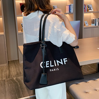 

Net red ins female bag 2019 new fashion canvas bag big bag wild foreign gas handbag large capacity shoulder bag