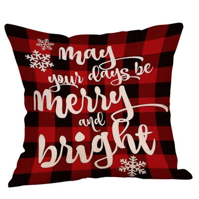 

Tailored Merry Christmas Xmas Gift Plaid Throw Pillow Case Cover Cushion 18 x 18 Inch