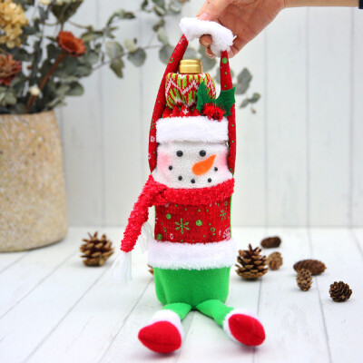 

Toponeto Christmas Decoration Hand-made Coffee Wine Set Ornament Cover Wine Bottle