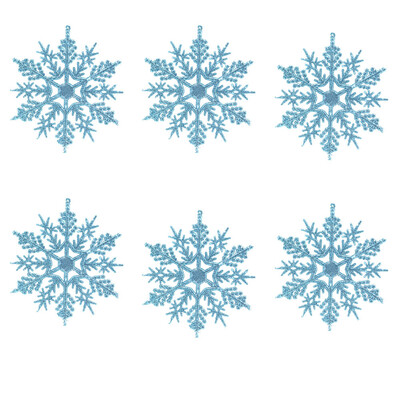 

Gobestart 6PcsSet Glitter Snowflake Christmas Ornaments Xmas Tree Hanging Decoration10cm