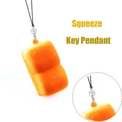 

Siaonvr Mini Bread Slow Rising Scented Squeeze Relieve Stress Key Pendant