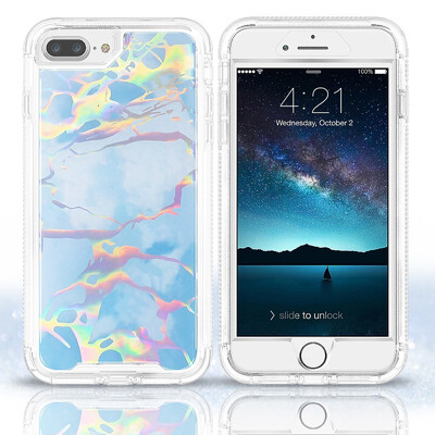 

iPhone X CaseDooge Laser Marble Shockproof Style Dual Layer Soft TPU Hard PC Bumper Protective Scratch-Resistant Rugged