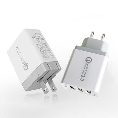 

QC30 Quick Charge 3-Port USB Smart Charger Power Adapter Folding 9V 12V 3 USB Charging Head For Home Or Travel UseEU Plug
