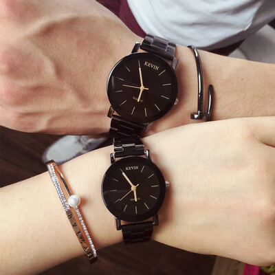 

Korean version of student fashion couple watch a pair of simple steel belt men&girls waterproof non-mechanical quartz watch