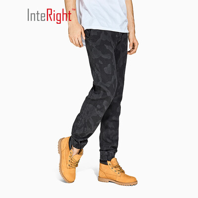 

jeans male trend camouflage laser printed bouquet feet jeans deep flower gray 34 yards