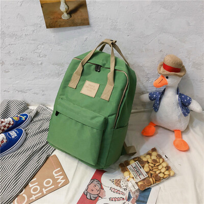 

Ins bag female Korean high school students Joker small fresh Mori antique canvas backpack