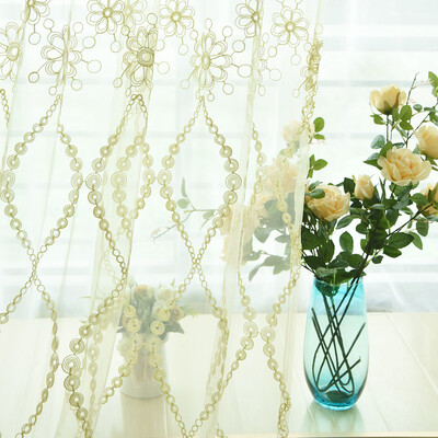

Gobestart Leaves Sheer Curtain Tulle Window Treatment Voile Drape Valance 1 Panel Fabric