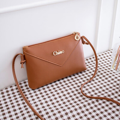 

2019 New Women Casual Girls Hot Sales V-Line One Shoulder Lady Mobile Phone Bag Messenger Bag Metal Letter Mark Purse