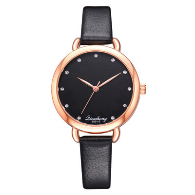 

Trendy printed quartz watch casual simple rhinestone scale time ladies watch