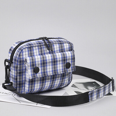 

Mini Girl Fresh Checker Temperament Sports Canvas Recreational Skew Sweet Street Bags Coloured