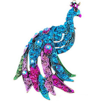 

Peacock Brooch Silver Animal Trendy Alloy Women Lady Female Wedding party For Women Best Special Gift