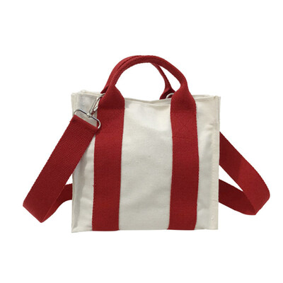 

Portable Women Color Block Canvas Shoulder Bag Handbag Crossbody Storage Pouch