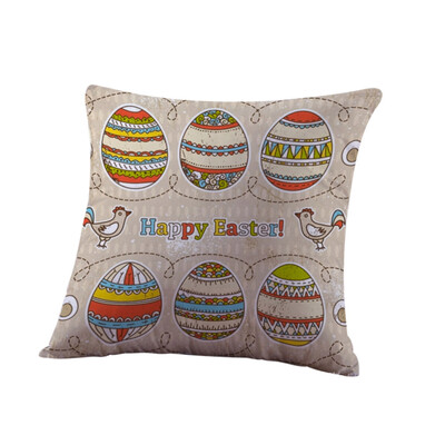 

Siaonvr Easter Cotton Pillow Case Sofa Waist Throw Cushion Cover Home Decor