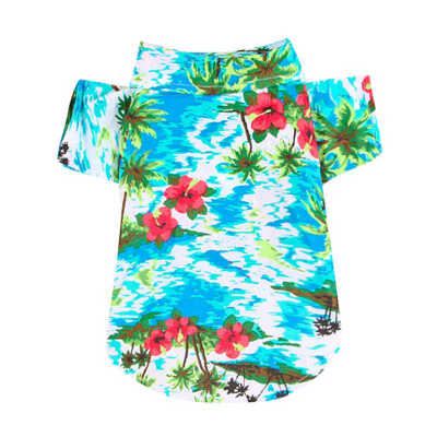 

Dog Cat Shirts Cotton Summer Beach Clothes Vest Pet Clothing Floral T Shirt Hawaiian For Small Large Dog Chihuahua Frech Fulldog