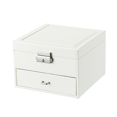 

Portable Jewelry Organizer Case Two-tier Storage Case With Mirror Jewelry Storage Box