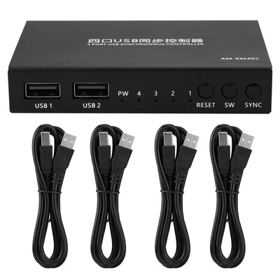 

Greensen Aimos 1-for-4 4 Ports USB Keyboard Mouse Synchronizer Controller KVM Switcher Splitter Switcher Splitter USB Splitter