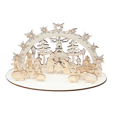 

Gobestart Christmas Decorations Wooden Piece Kindergarten DIY Assembled Ornaments