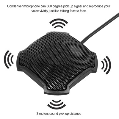

Stereo Omnidirectional Condenser Microphone Mic 35mm Connector for Meeting Business Conference Desktop Computer
