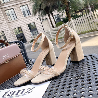 

Ladiesshoes with buckles&thick heels in the evening Ladies summer soft girlsnew high heels in Xiaoqing