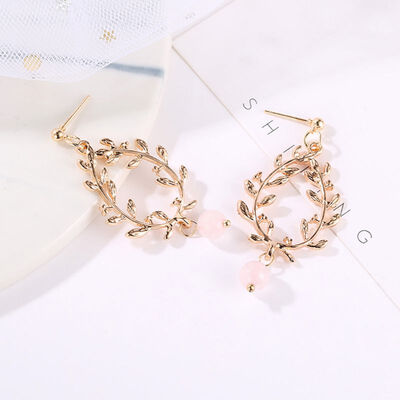 

Women Creative Small Geometric Openwork Leaf Wild Sweet Jewelry Stud Earrings Fashion