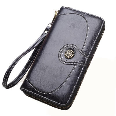 

Women Purses Long Soft Leather Wallet Retro Ladies Clutch Cellphone Bags High Quality Zipper Purses Portefeuille Femme