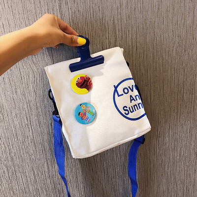 

Cute cartoon wild shoulder slung small square bag female 2019 new casual fashion letters Sesame Street canvas bag