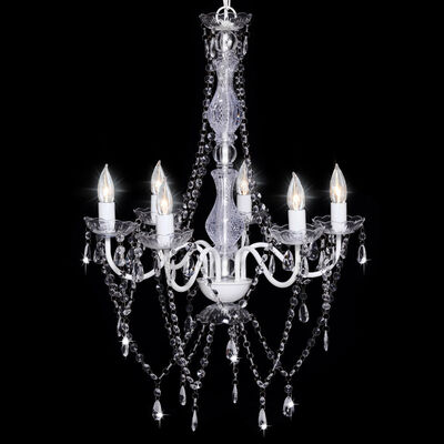 

6 Lights Clear Pendant Crystal Candle Chandeliers Lighting