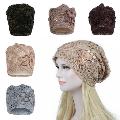 

Women Lady Lace Muslim Ruffle Cancer Chemo Hat Beanie Scarf Turban Wrap Cap