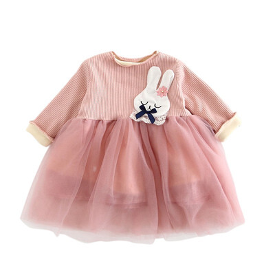 

Autumn Girl Party Dress Wedding Birthday Girls Rabbit Dresses Tutu Style Princess Clothes for children