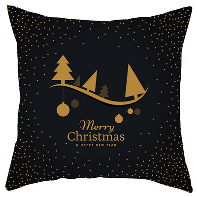 

〖Follure〗Merry Christmas Short Plush Pillowcase Sofa Pad Set Home Decoration 18x18 Inch