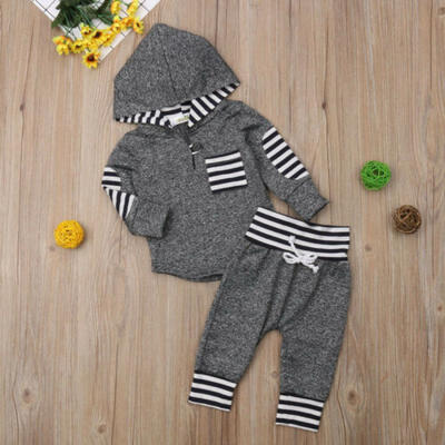 

Toddler Baby Boy Girls Unisex Clothes Warm Hooded SweatshirtPants Outfits 0-3T