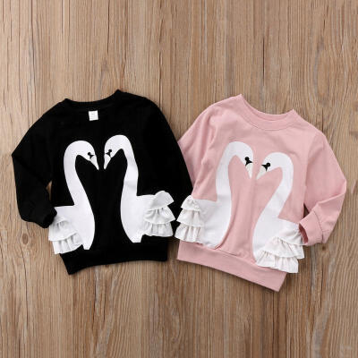 

Lovely Baby Kid Girls Pullover Blouse Cotton Top T Shirt Tee Long Sleeve Clothes