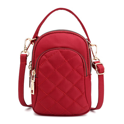 

Mini Lingge mobile phone bag tide nylon shoulder diagonal bag change key bag canvas bag