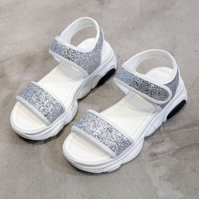 

Ins bear sandals womens summer Korean version of Joker flat-bottomed sports shoes womens thick-bottomed beach shoes